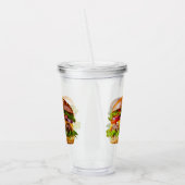 SlipperyJoe's overdonderende gestapelde hamburger Acryl Drinkbeker (Links)