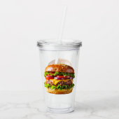 SlipperyJoe's overdonderende gestapelde hamburger Acryl Drinkbeker (Achterkant)