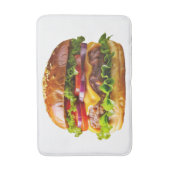 SlipperyJoe's overdonderende gestapelde hamburger Badmat (Voorkant Verticaal)