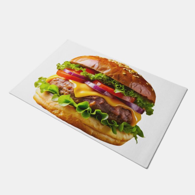 SlipperyJoe's overdonderende gestapelde hamburger  Deurmat (Schuin)