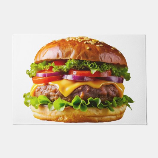 SlipperyJoe's overdonderende gestapelde hamburger Deurmat (Voorkant)