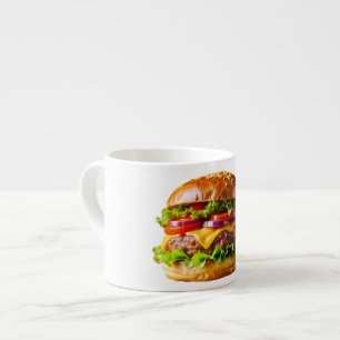 SlipperyJoe's overdonderende gestapelde hamburger Espresso Kop