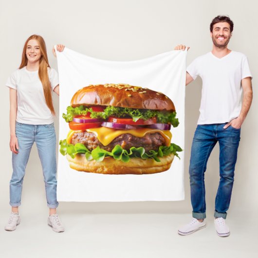 SlipperyJoe's overdonderende gestapelde hamburger  Fleece Deken (In situ)