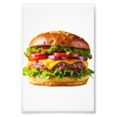 SlipperyJoe's overdonderende gestapelde hamburger Foto Afdruk (Voorkant)
