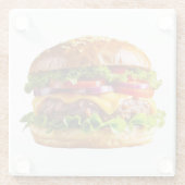 SlipperyJoe's overdonderende gestapelde hamburger Glazen Onderzetter (Achterkant)