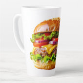 SlipperyJoe's overdonderende gestapelde hamburger  Latte Mok (Linkerhoek)