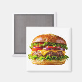 SlipperyJoe's overdonderende gestapelde hamburger  Magneet (Voorkant / Achterkant)