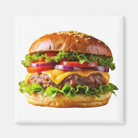 SlipperyJoe's overdonderende gestapelde hamburger Magneet (Voorkant)