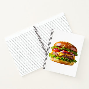 SlipperyJoe's overdonderende gestapelde hamburger Notitieboek