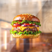 SlipperyJoe's overdonderende gestapelde hamburger Raamsticker (Vel 2)