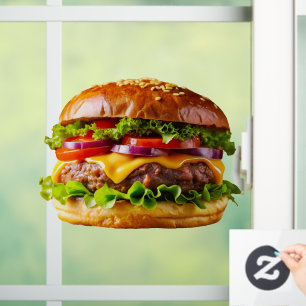 SlipperyJoe's overdonderende gestapelde hamburger Raamsticker