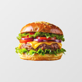 SlipperyJoe's overdonderende gestapelde hamburger Raamsticker (Vel)