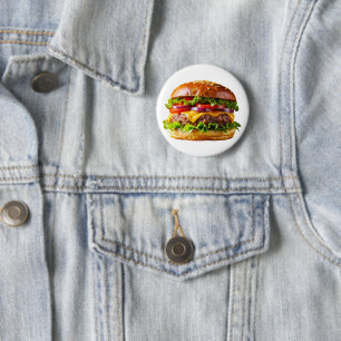 SlipperyJoe's overdonderende gestapelde hamburger  Ronde Button 5,7 Cm