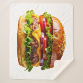 SlipperyJoe's overdonderende gestapelde hamburger  Sherpa Deken (Voorkant)