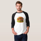 SlipperyJoe's overdonderende gestapelde hamburger T-shirt (Voorkant volledig)