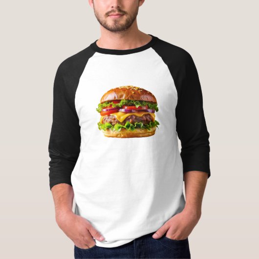 SlipperyJoe's overdonderende gestapelde hamburger T-shirt (Voorkant)