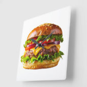 SlipperyJoe's overdonderende gestapelde hamburger  Vierkante Klok (Hoek)