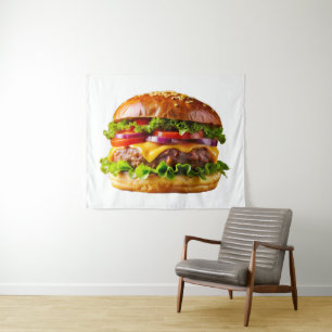 SlipperyJoe's overdonderende gestapelde hamburger  Wandkleed