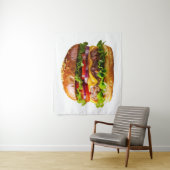 SlipperyJoe's overdonderende gestapelde hamburger Wandkleed (In situ)