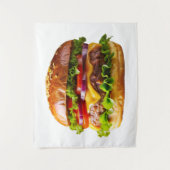 SlipperyJoe's overdonderende gestapelde hamburger Wandkleed (Voorkant)