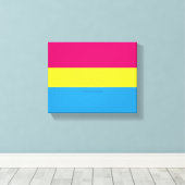 SlipperyJoe's panseksuele pride vlag Canvas Afdruk (Insitu (Houten vloer))