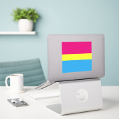 SlipperyJoe's panseksuele pride vlag Sticker (Laptop op bureau)
