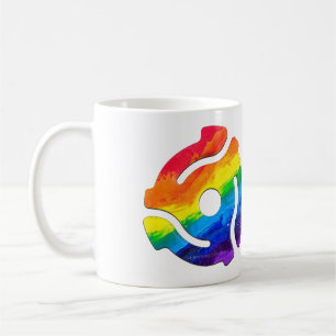 SlipperyJoe's plastic 45-rpm recordadapter omcirke Koffiemok