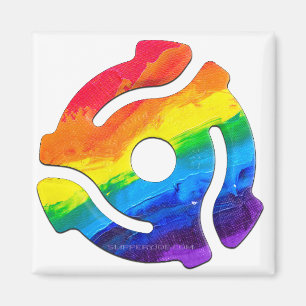 SlipperyJoe's plastic 45-rpm recordadapter omcirke Magneet