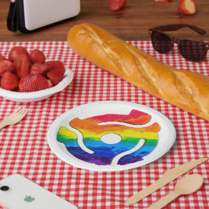 SlipperyJoe's plastic 45-rpm recordadapter omcirke Papieren Bordje