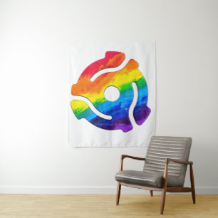 SlipperyJoe's plastic 45-rpm recordadapter omcirke Wandkleed