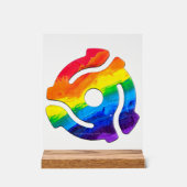 SlipperyJoe's plastic 45 RPM-recordadaptervibran Acryl Bord (Voorkant)