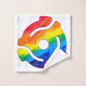 SlipperyJoe's plastic 45 RPM-recordadaptervibran Bad Handdoek (Wasdoekje)