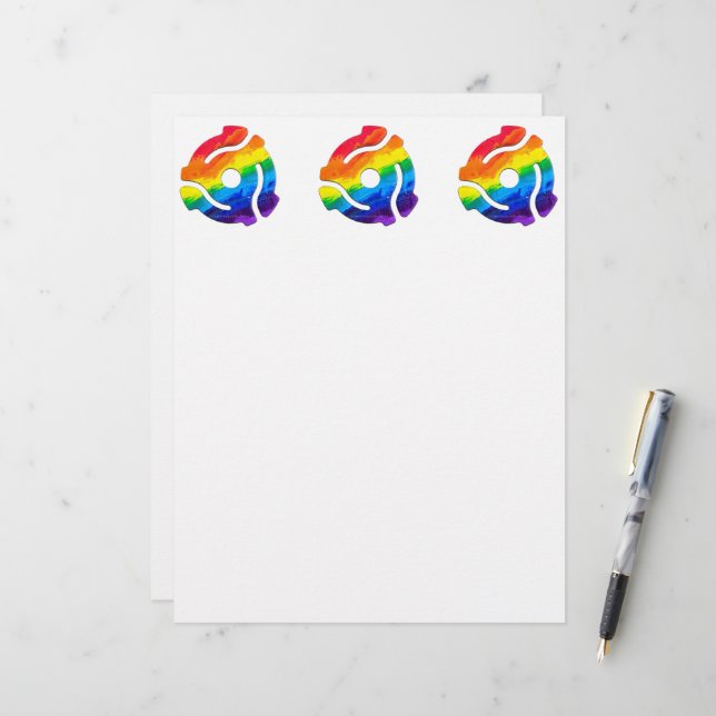 SlipperyJoe's plastic 45 RPM-recordadaptervibran Briefhoofd (Voorkant / Achterkant in situ)