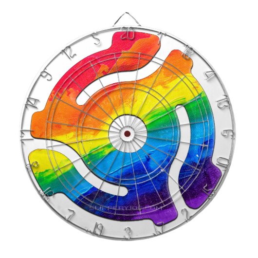 SlipperyJoe's plastic 45 RPM-recordadaptervibran Dartbord (Voorkant)