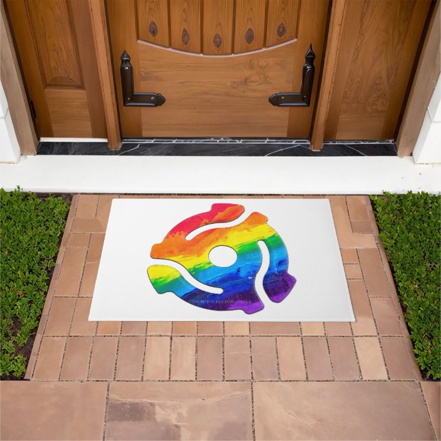 SlipperyJoe's plastic 45 RPM-recordadaptervibran Deurmat (Buiten)