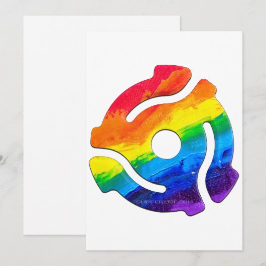 SlipperyJoe's plastic 45 RPM-recordadaptervibran Feestdagenkaart (Voorkant / Achterkant)