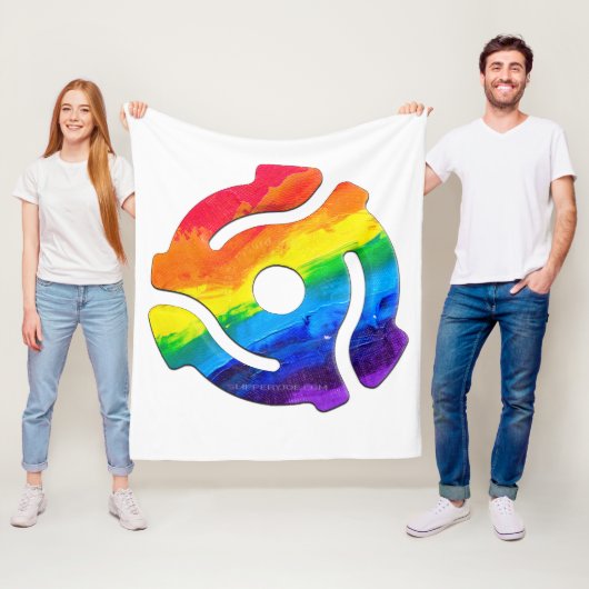 SlipperyJoe's plastic 45 RPM-recordadaptervibran Fleece Deken (In situ)