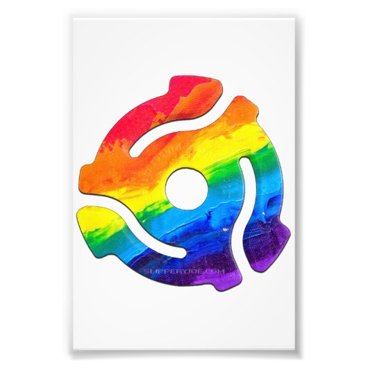 SlipperyJoe's plastic 45 RPM-recordadaptervibran Foto Afdruk (Voorkant)