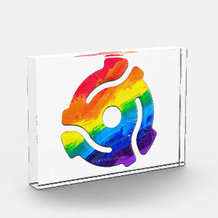 SlipperyJoe's plastic 45 RPM-recordadaptervibran Fotoblokken
