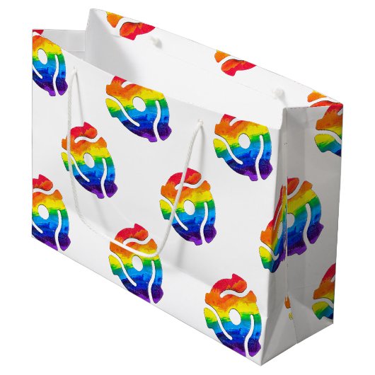 SlipperyJoe's plastic 45 RPM-recordadaptervibran Groot Cadeauzakje (Voorkant Gekanteld)