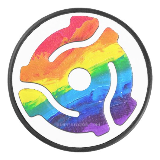 SlipperyJoe's plastic 45 RPM-recordadaptervibran Hockey Puck (Voorkant)