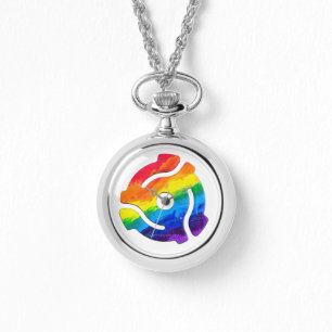 SlipperyJoe's plastic 45 RPM-recordadaptervibran Horloge