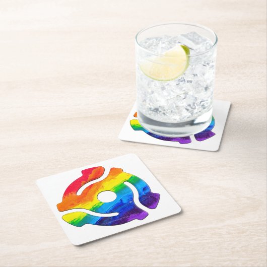 SlipperyJoe's plastic 45 RPM-recordadaptervibran Kartonnen Onderzetters (Insitu)