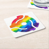 SlipperyJoe's plastic 45 RPM-recordadaptervibran Kartonnen Onderzetters (Schuin)