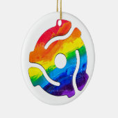 SlipperyJoe's plastic 45 RPM-recordadaptervibran Keramisch Ornament (Rechts)