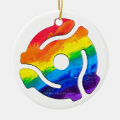 SlipperyJoe's plastic 45 RPM-recordadaptervibran Keramisch Ornament (Voorkant)