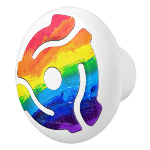 SlipperyJoe's plastic 45 RPM-recordadaptervibran Keramische Knop