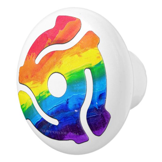 SlipperyJoe's plastic 45 RPM-recordadaptervibran Keramische Knop (Rechts)