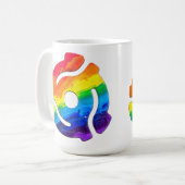 SlipperyJoe's plastic 45 RPM-recordadaptervibran Koffiemok (Voorkant links)