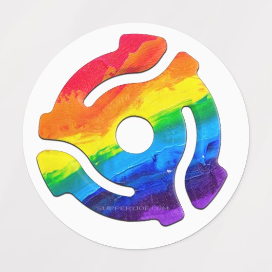 SlipperyJoe's plastic 45 RPM-recordadaptervibran Labels (Design 2)